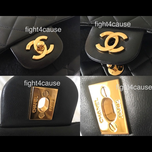 SOLD!! Vintage CHANEL Classic Double Flap Lambskin Medium - Picture 5 of 8